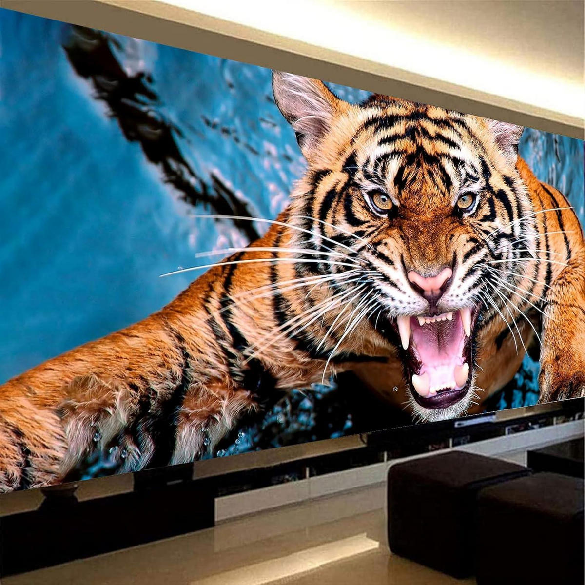DIAMOND Painting Set Tiger 100x40cm - Multicolor, Papier (40/0.5cm)