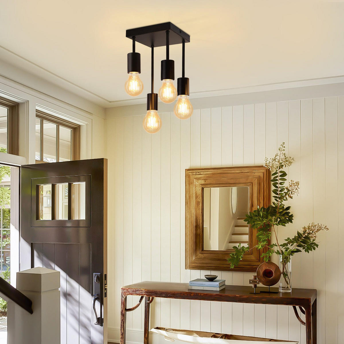 DECKENLEUCHTE Rapunzel 18/18/31 cm - Schwarz, Metall (18/18/31cm) - Nettlife