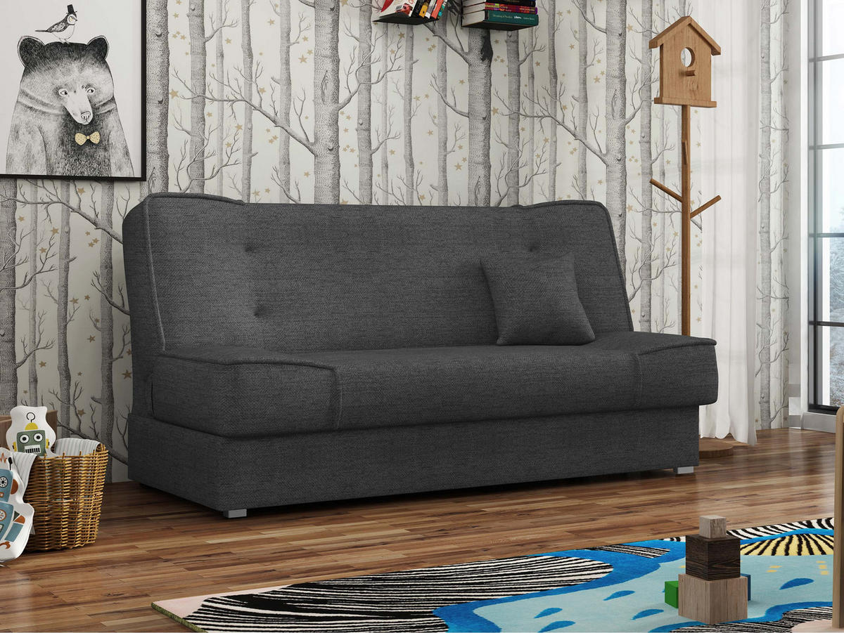 SCHLAFSOFA Gabi - Dunkelgrau/Silberfarben, Holz/Kunststoff (175/80/80cm) - MIRJAN24