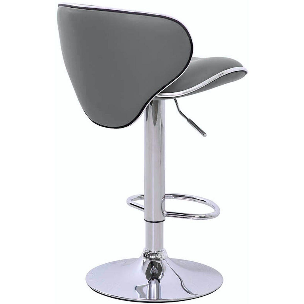 BARHOCKER mit Lehne 2er Set Kunstleder Grau - Silberfarben/Grau, Textil (45/97/48cm) - SVITA