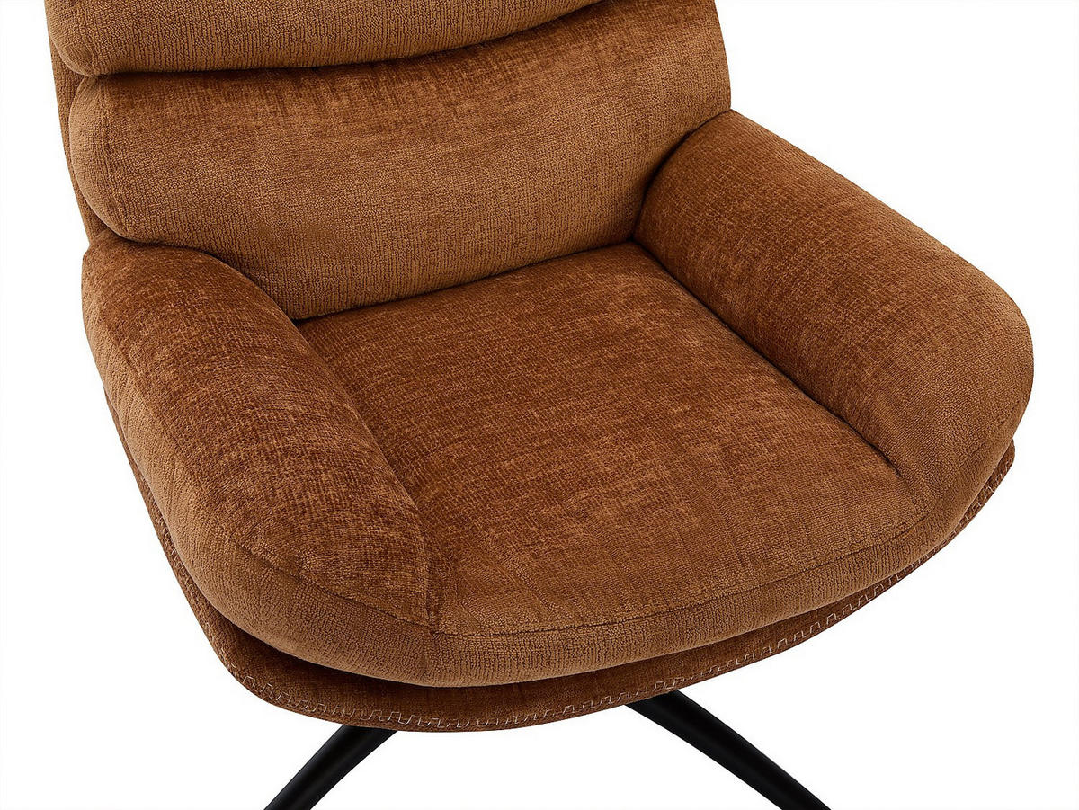 DREHSESSEL - Stoff - Terracotta - LIZUTA - Braun, Textil (93/99/78cm) - Vente-Unique