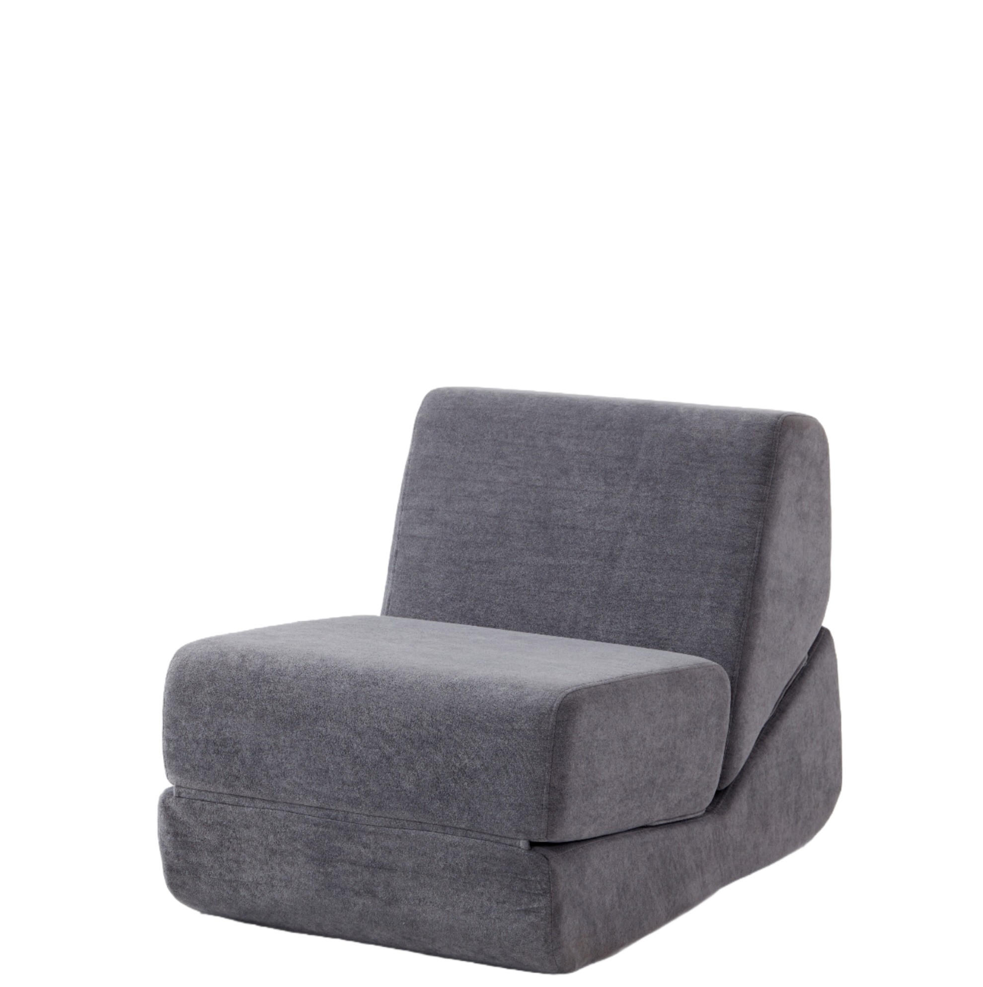 KLAPPBARES Schlafsofa Stoff mit 3-in-1-Funktion Grau 81/90,7/71 cm - Grau, Textil (90.7/71/81cm) - Redom