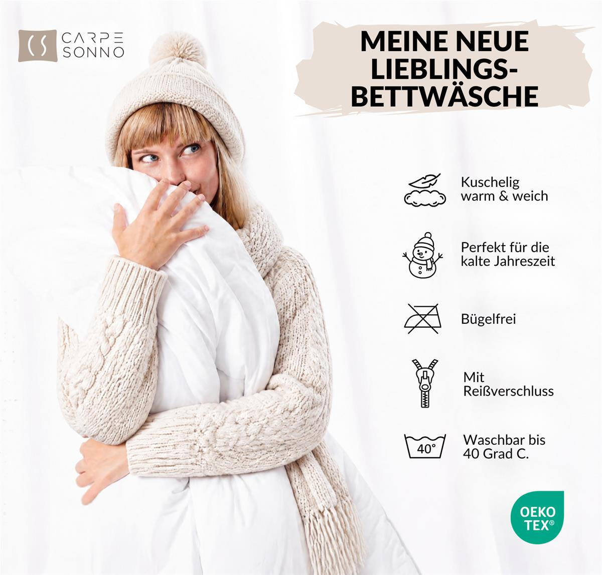 WINTER-BETTWÄSCHE 135x200 Cashmere Touch - Warme Plüsch Rip Cord Kuschelbettwäsche- Salbeigrün - Salbeigrün, Textil (135/200cm) - Carpe Sonno