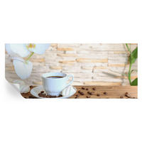 FOTOTAPETE 250x104 cm - Florale Entspannung - Weiß, Textil (250/104cm) - Wallfluent