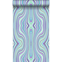 TAPETE grafische Linien 53 cm x 10.05 m - Türkis, Papier (53/1000cm) - Origin Wallcoverings