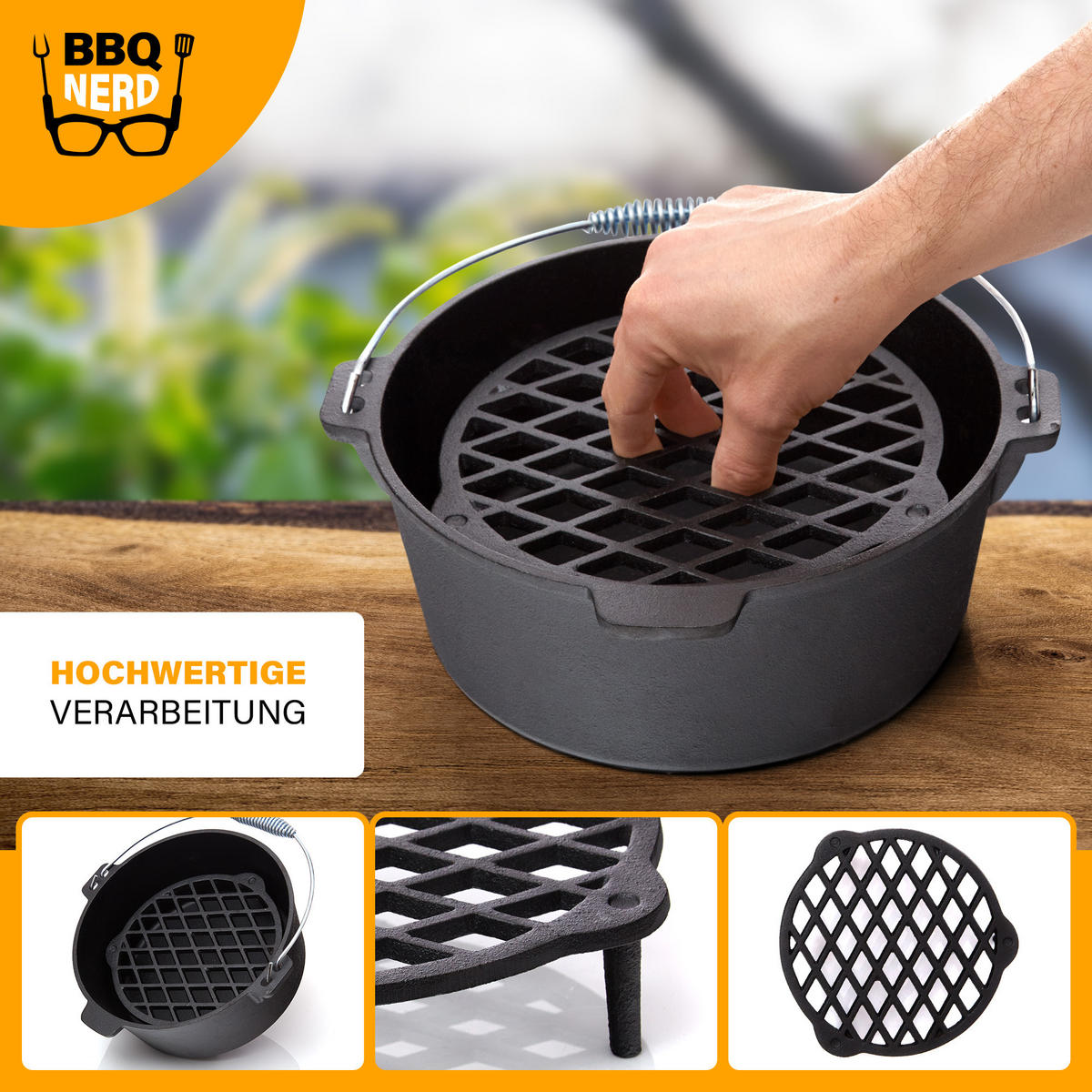 STAPELROST Gusseisen Ø22cm für 4,2L Dutch Oven Feuertopf - Schwarz, Metall (21/5/21cm) - BBQ Nerd