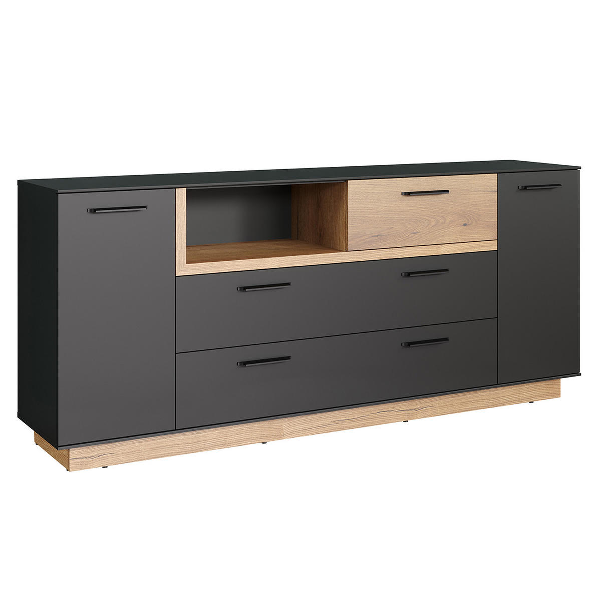 SIDEBOARD Synnax Grau - Grau, Holzwerkstoff (187/187/81cm) - ebuy24