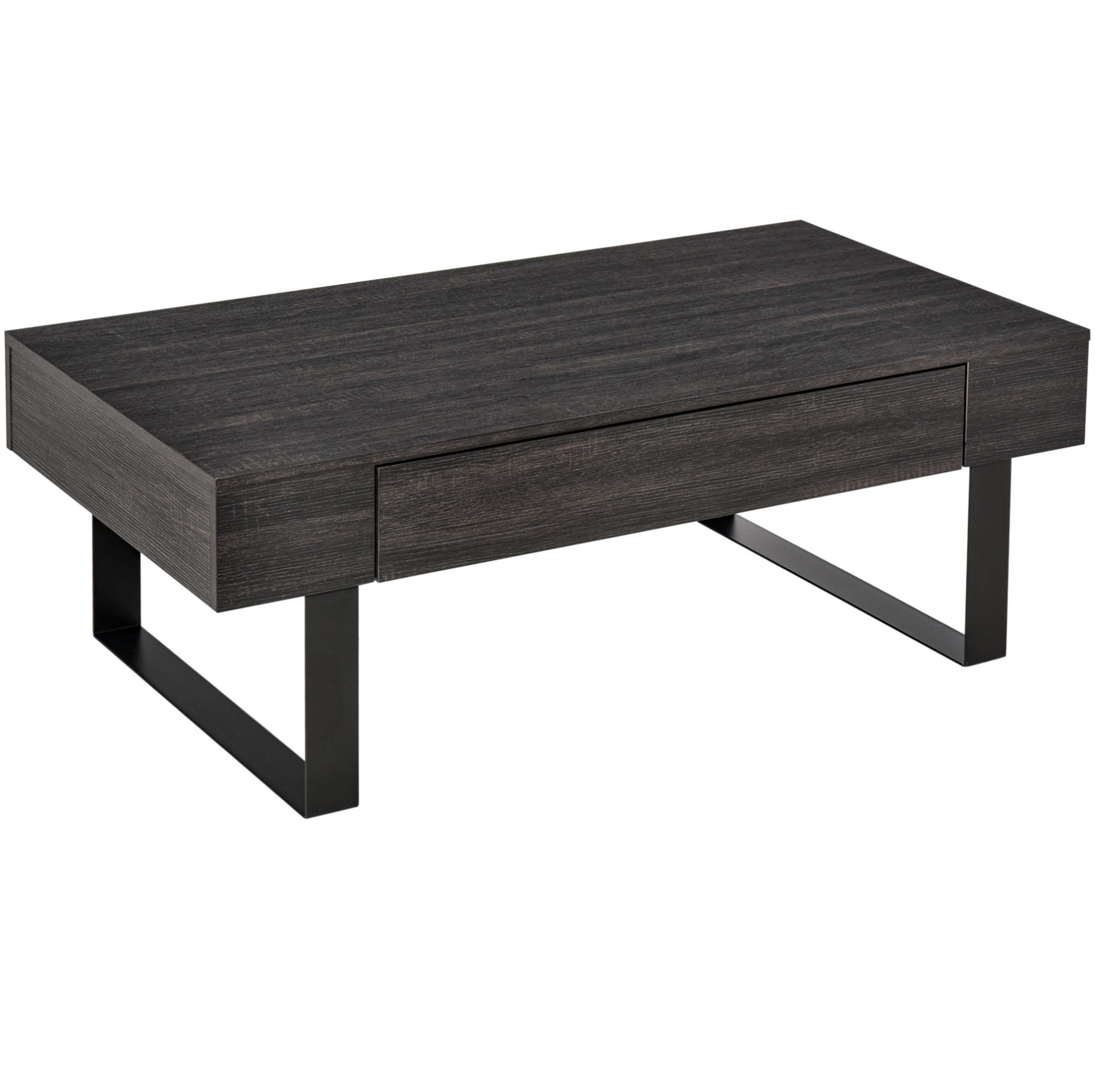 KONFERENČNÍ stolek 110/60/40 cm z dřevotřísky, tmavě šedý s úložným prostorem - šedá, kompozitní dřevo (110/60/40cm) - BEAOK