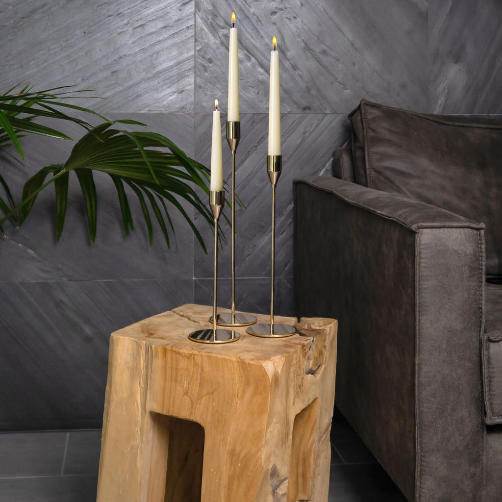 Thumbnail - Intirilife Kerzenständer, Roségold, Metall, 8x33x8 cm, Dekoration, Kerzen & Zubehör, Kerzenhalter