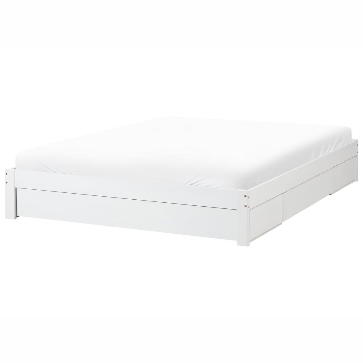 BETT 180/200 cm Dunkelbraun Giat - Dunkelbraun/Weiß, Holz (180/200cm) - Beliani