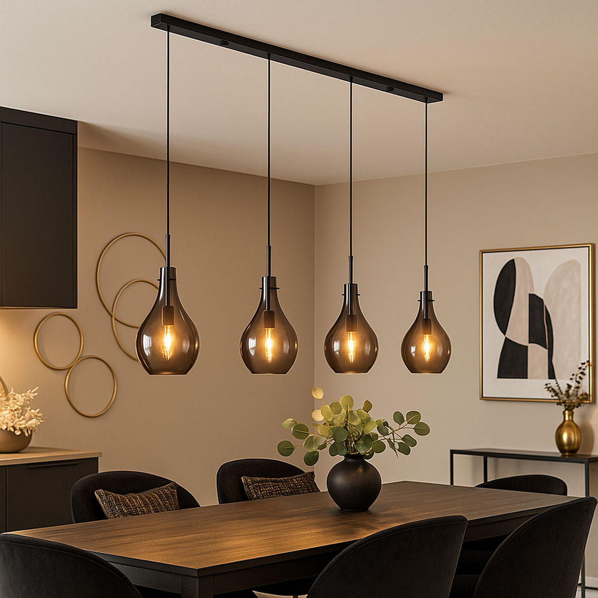 HÄNGELEUCHTE FLIPS Glas Grau Rauchoptik - Grau, Glas (110/18/120cm) - Globo Lighting