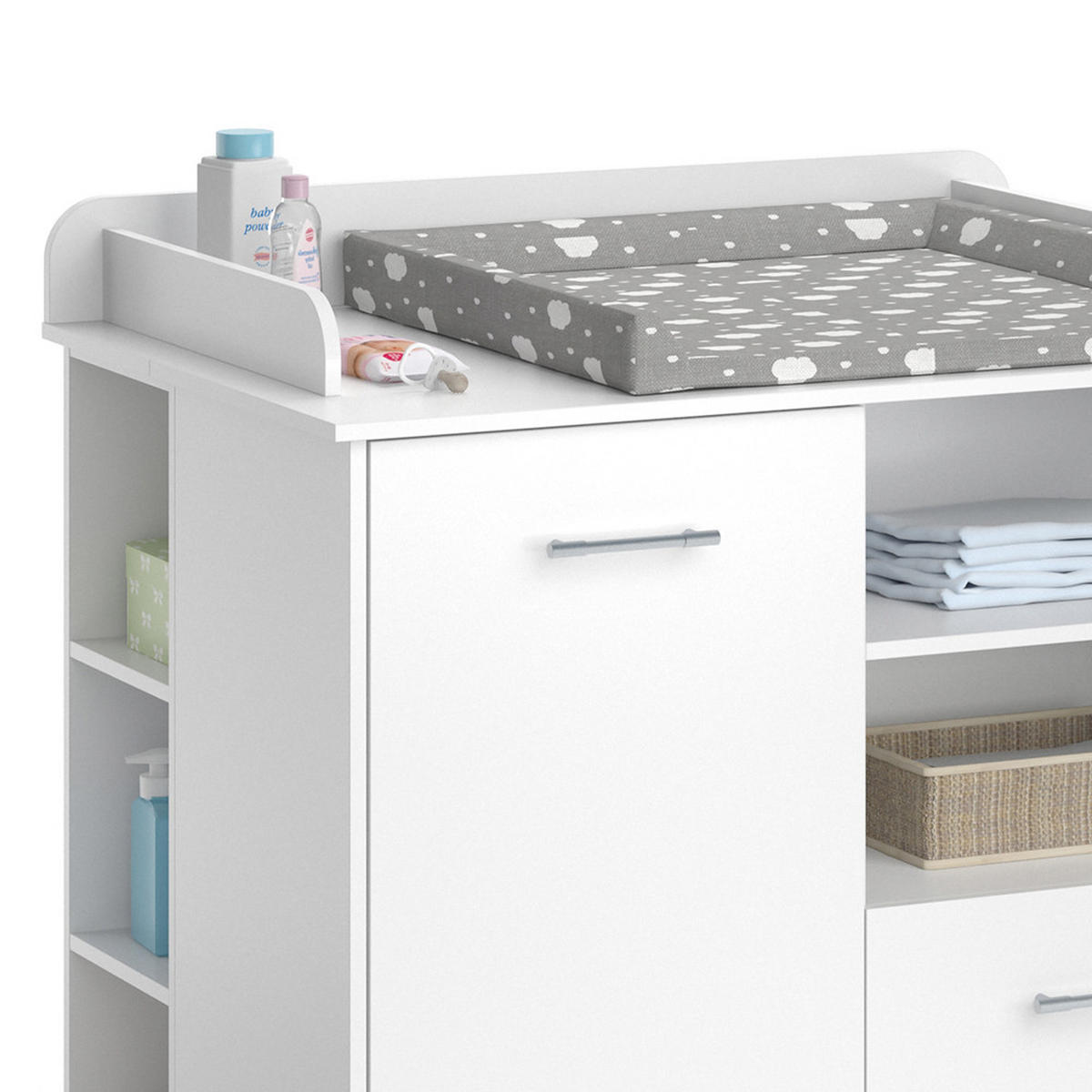 WICKELKOMMODE Lea Weiß 113 x 100 cm - Weiß, Holzwerkstoff (113/100/45cm) - Vicco