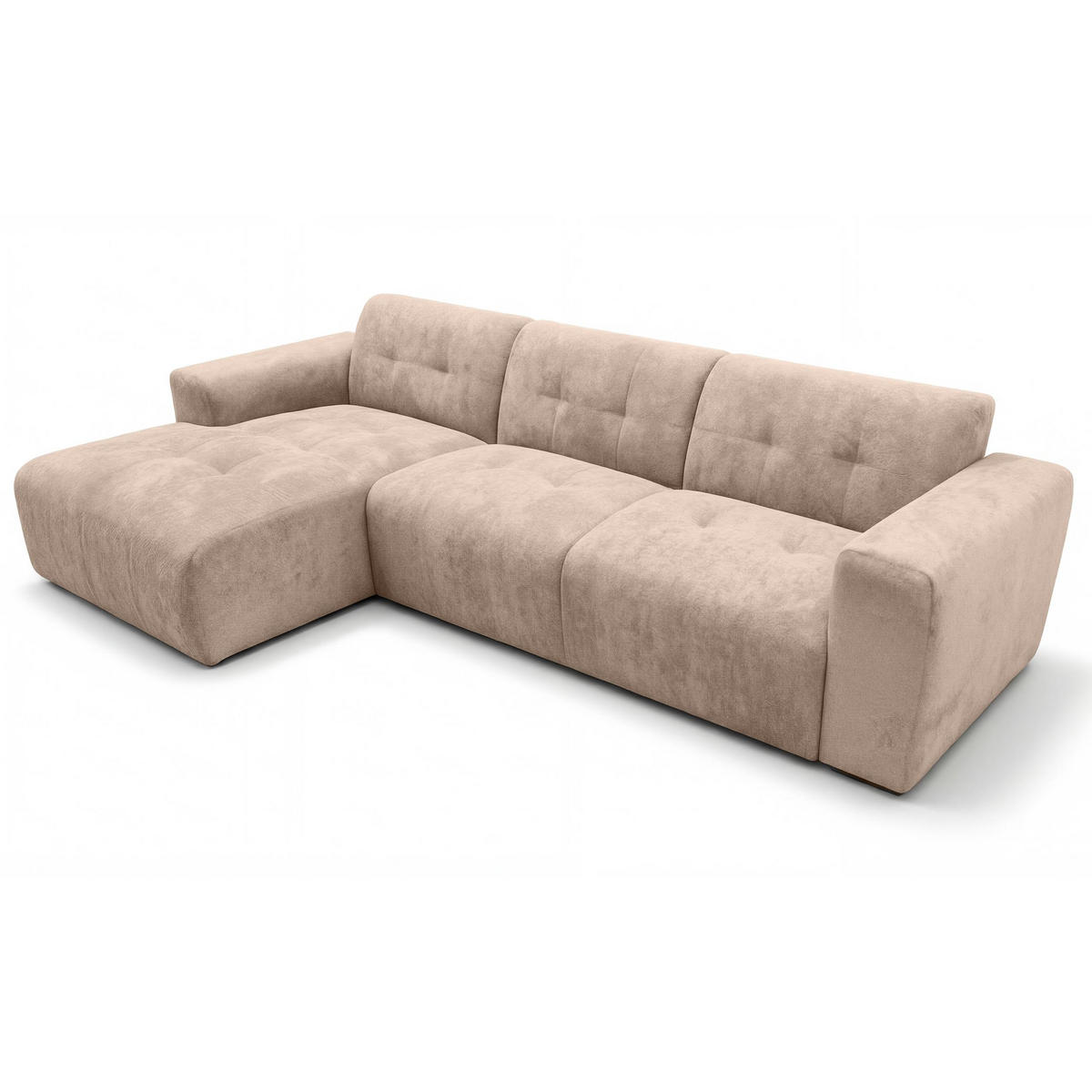 ECKSOFA L Form Corlu Braun 310/165/78 cm – stilvolle kleine Eckcouch Links - Schwarz/Braun, Kunststoff/Textil (310/165cm) - AX Living