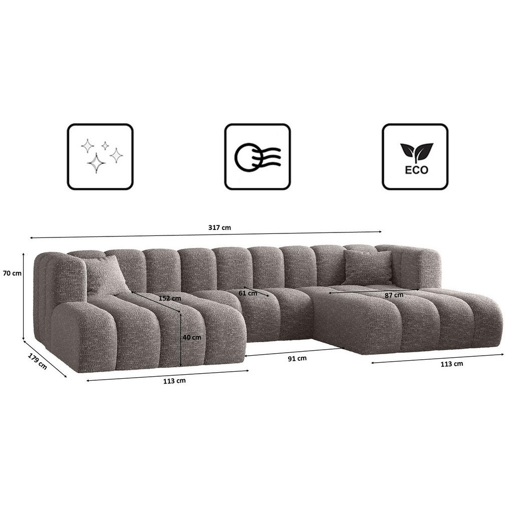 Thumbnail - Kaiser Möbel Ecksofa, Grau, Holz, 317x179 cm, Wohnzimmer, Sofas & Couches, Wohnlandschaften, Ecksofas