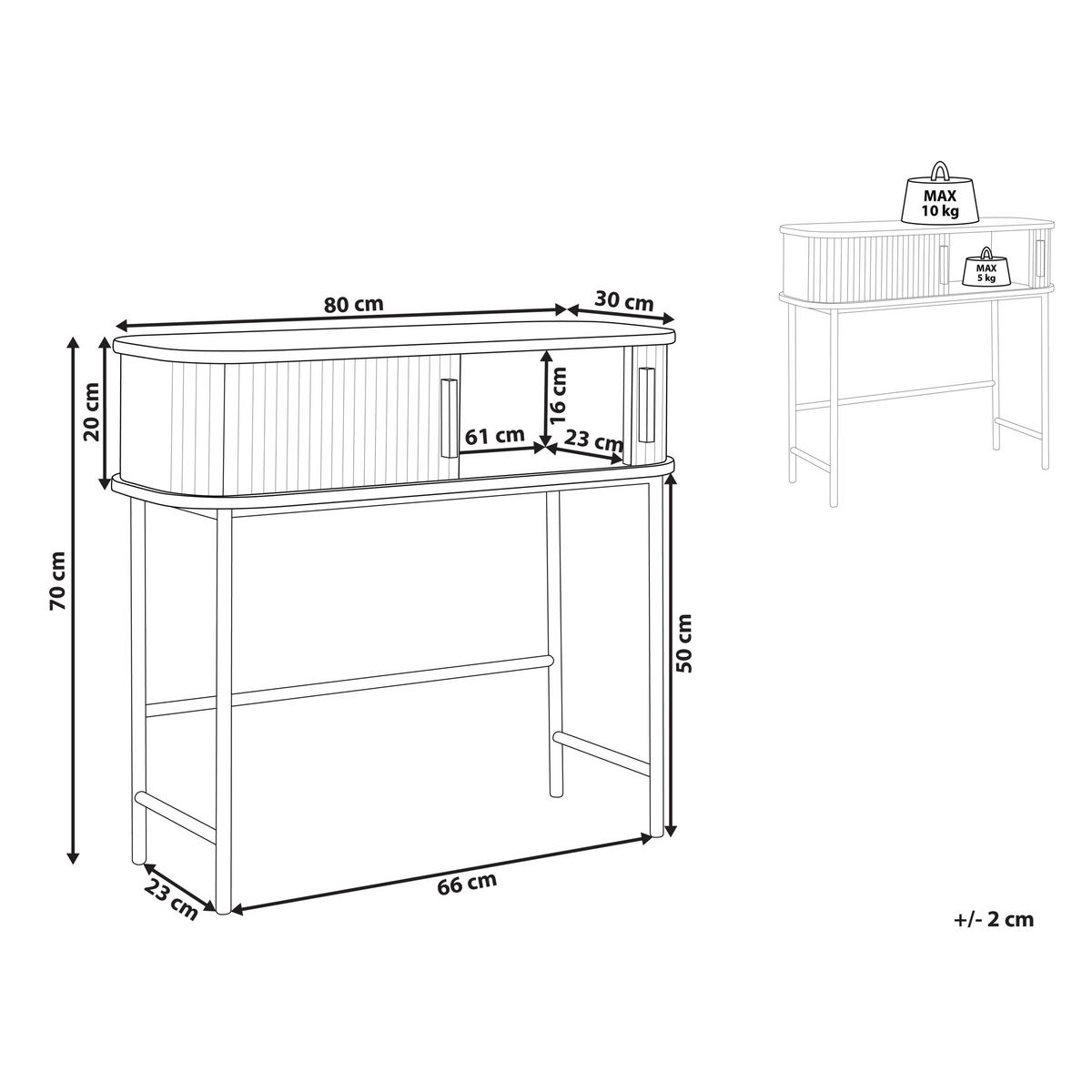 KONSOLENTISCH Braun Bradley - Braun, Holzwerkstoff (30/80/70cm) - Beliani
