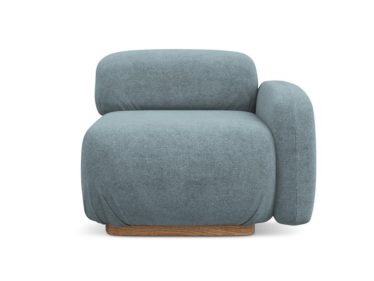 SOFAELEMENT Rechts Bouclé Stoff Blau - Blau/Blaugrau, Holz/Textil (95/73/95cm) - Makamii