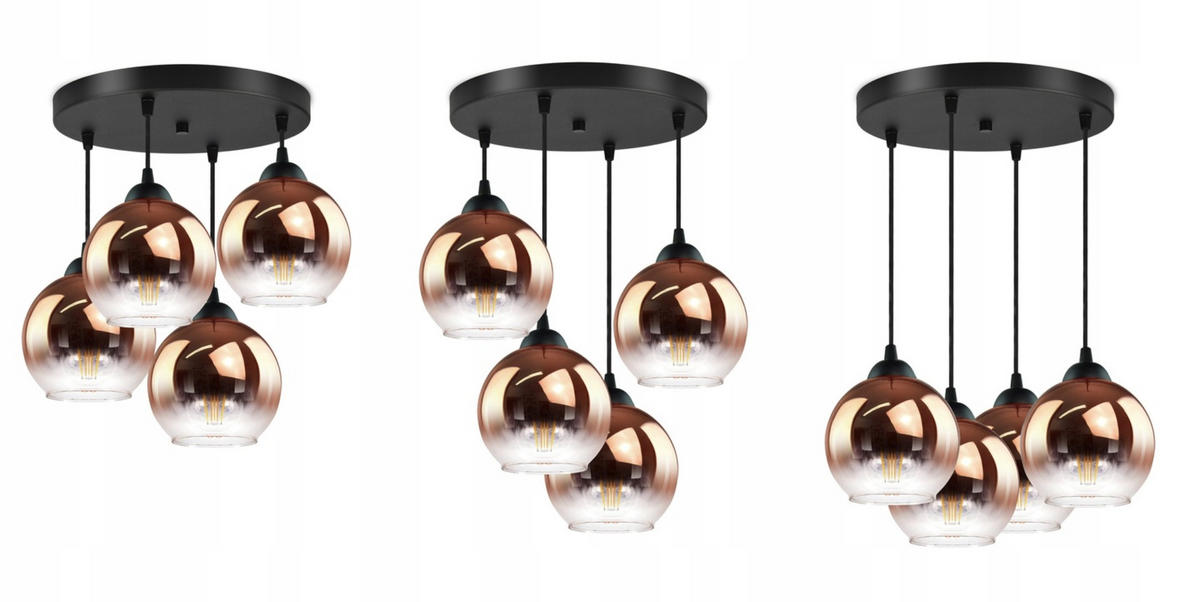 PENDELLEUCHTE MASUR - Transparent/Goldfarben, Glas/Metall (35/35/80cm) - kiki design