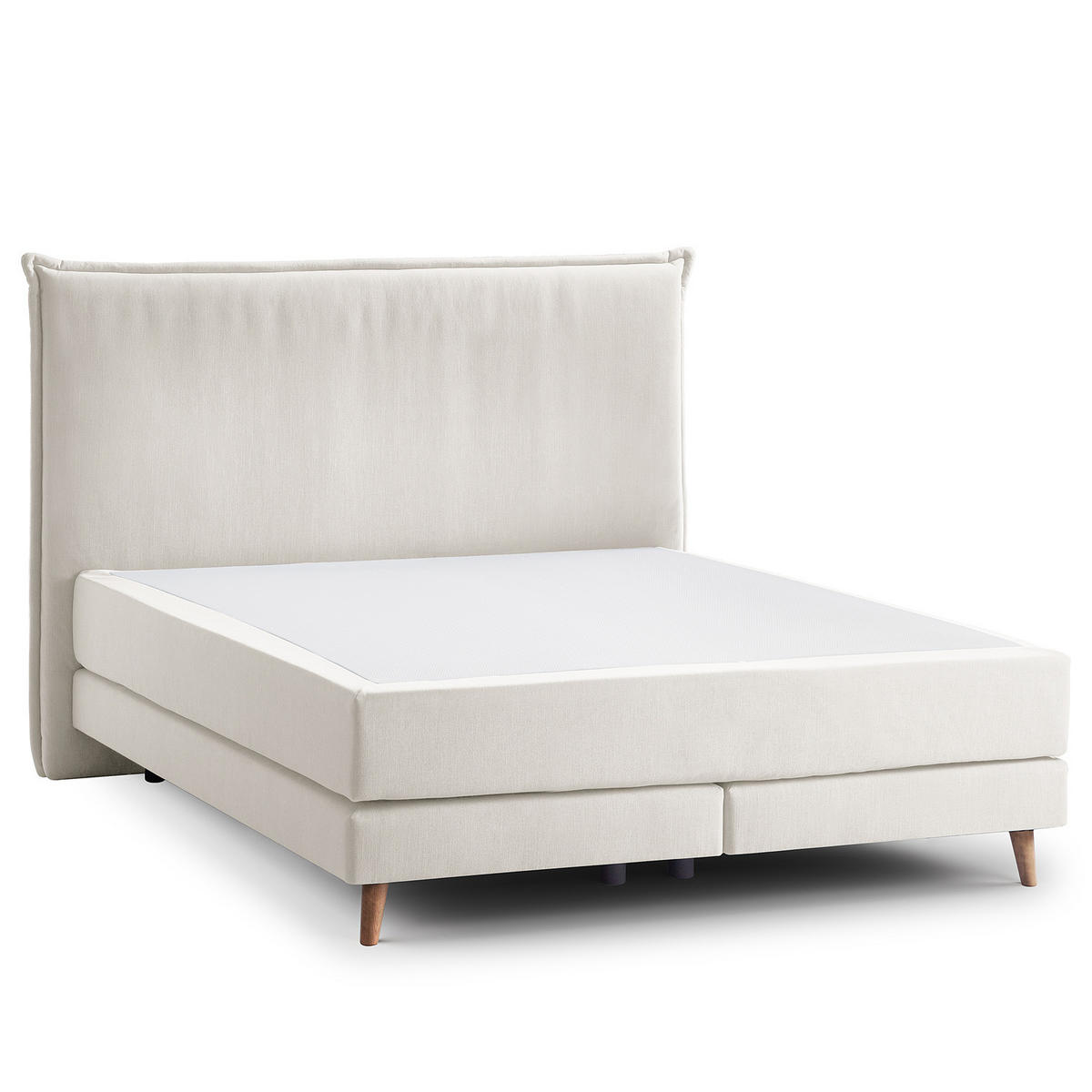BOXSPRINGBETT - Klassisch - Platinfarben, Holz (160/200cm) - home24