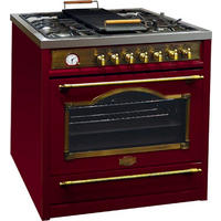 GAS-ELEKTRO-STANDHERD HGE 93555 RotEm Bordeaux 90 cm - Bordeaux, Metall (90/90/60cm) - Kaiser Küchengeräte