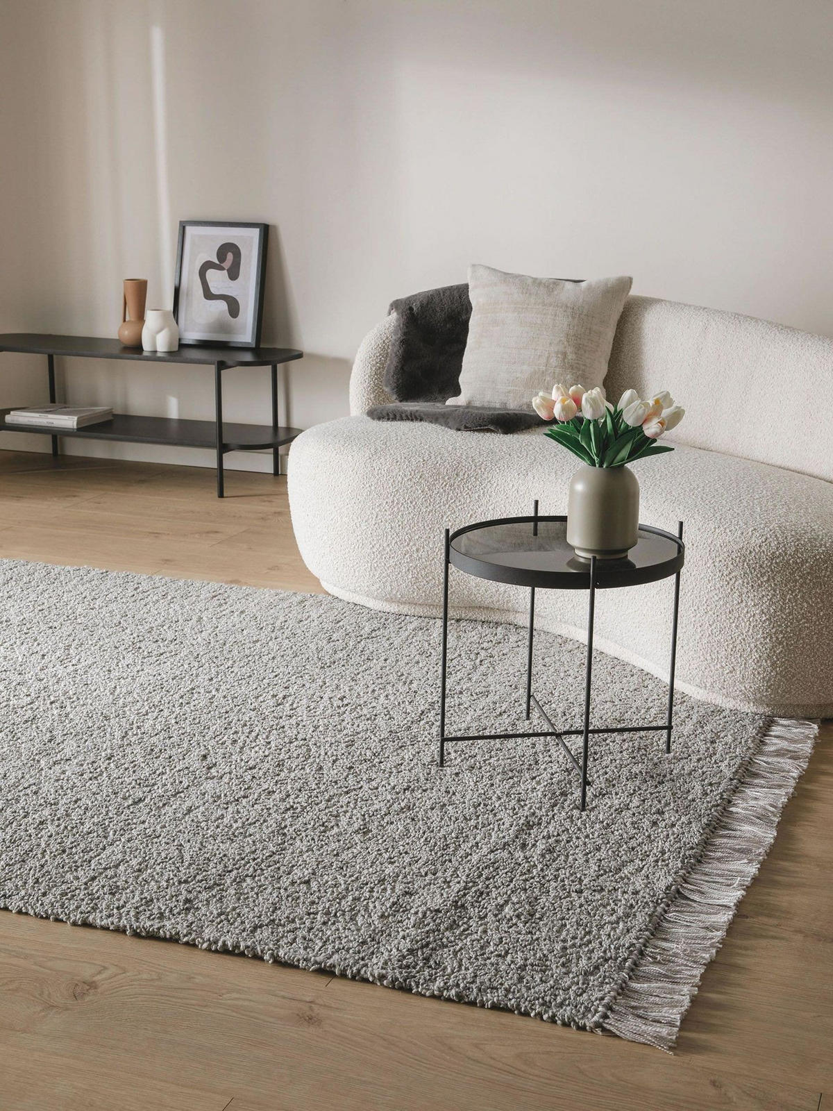 WENDETEPPICH Eddy Hellgrau 120x170 cm - Grau, Textil (120/1cm) - KUNSTLOFT