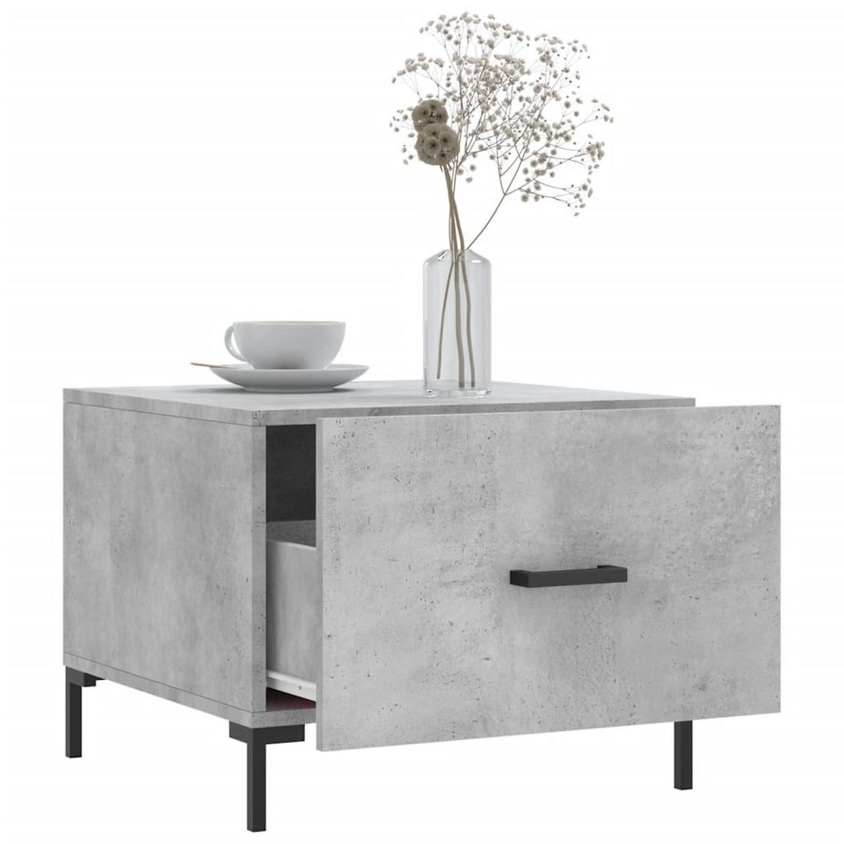 COUCHTISCHE 2 Stk. Betongrau 50x50x40 cm Holzwerkstoff - Grau, Holzwerkstoff (50/50/40cm) - furnicato