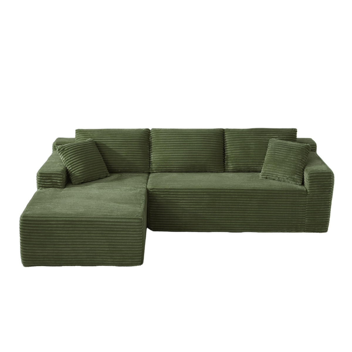 ECKSOFA DE-34926 L-Form mit Chaise links Grün - Grün, Textil (163/252.5cm) - ComfortXL