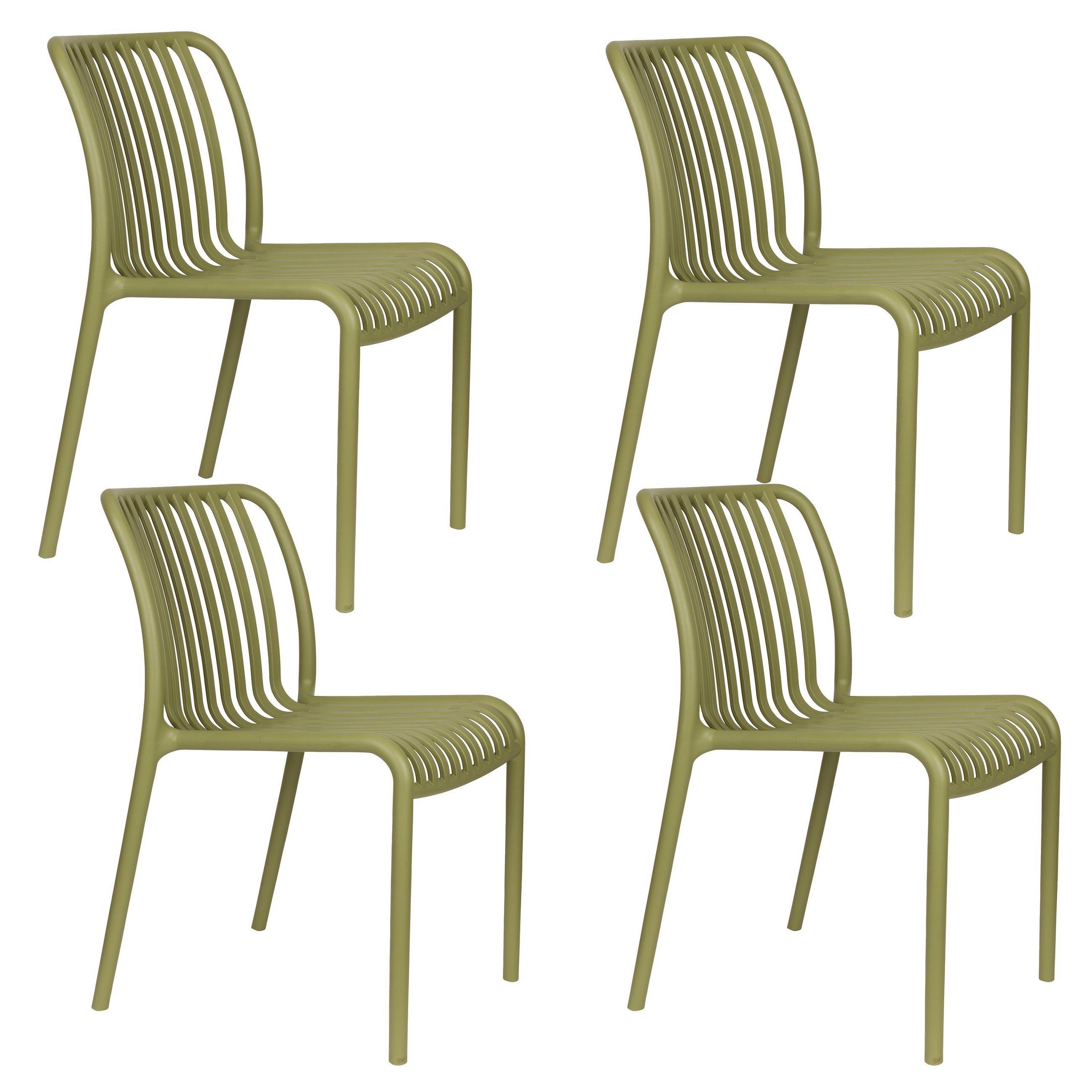 GARTENSTUHL Mante Grün - 4 er Set - Grün, Kunststoff (48/80/58cm) - Housecraft Living