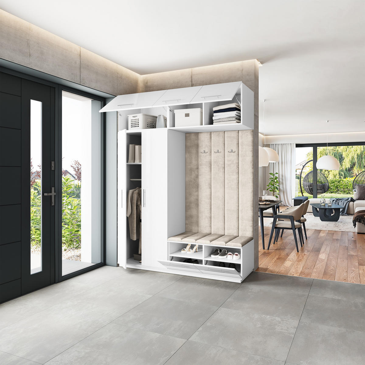 GARDEROBENSCHRANK REMA 180/240/60 cm Modern Weiß - Weiß, Holzwerkstoff (180/240/60cm) - MASSENO