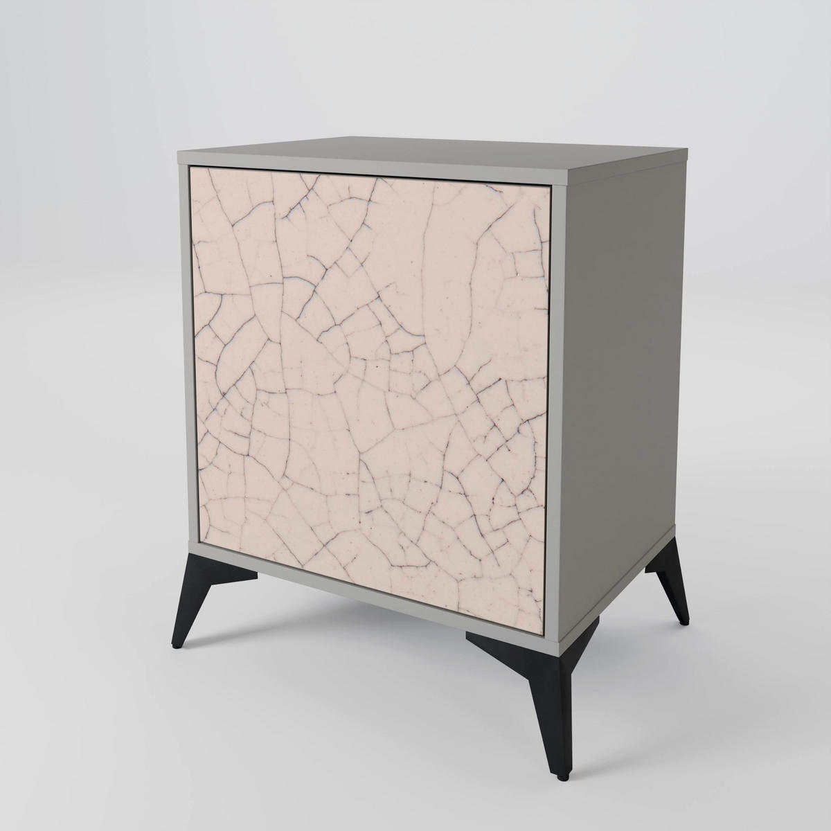 SIDEBOARD CERAMIC TEXTURE, Grau, 57,5x42x57,5 cm, Ohne Füße - Multicolor/Grau, Holzwerkstoff (57.5/57.5/42cm) - SpaceRebels