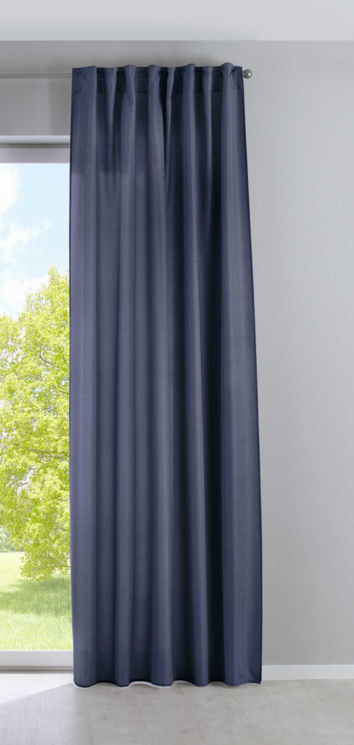 SCHLAUFENGARDINE »Jena« HxB 250x140 cm Blau - Blau, Textil (140/250cm) - Gardinenbox