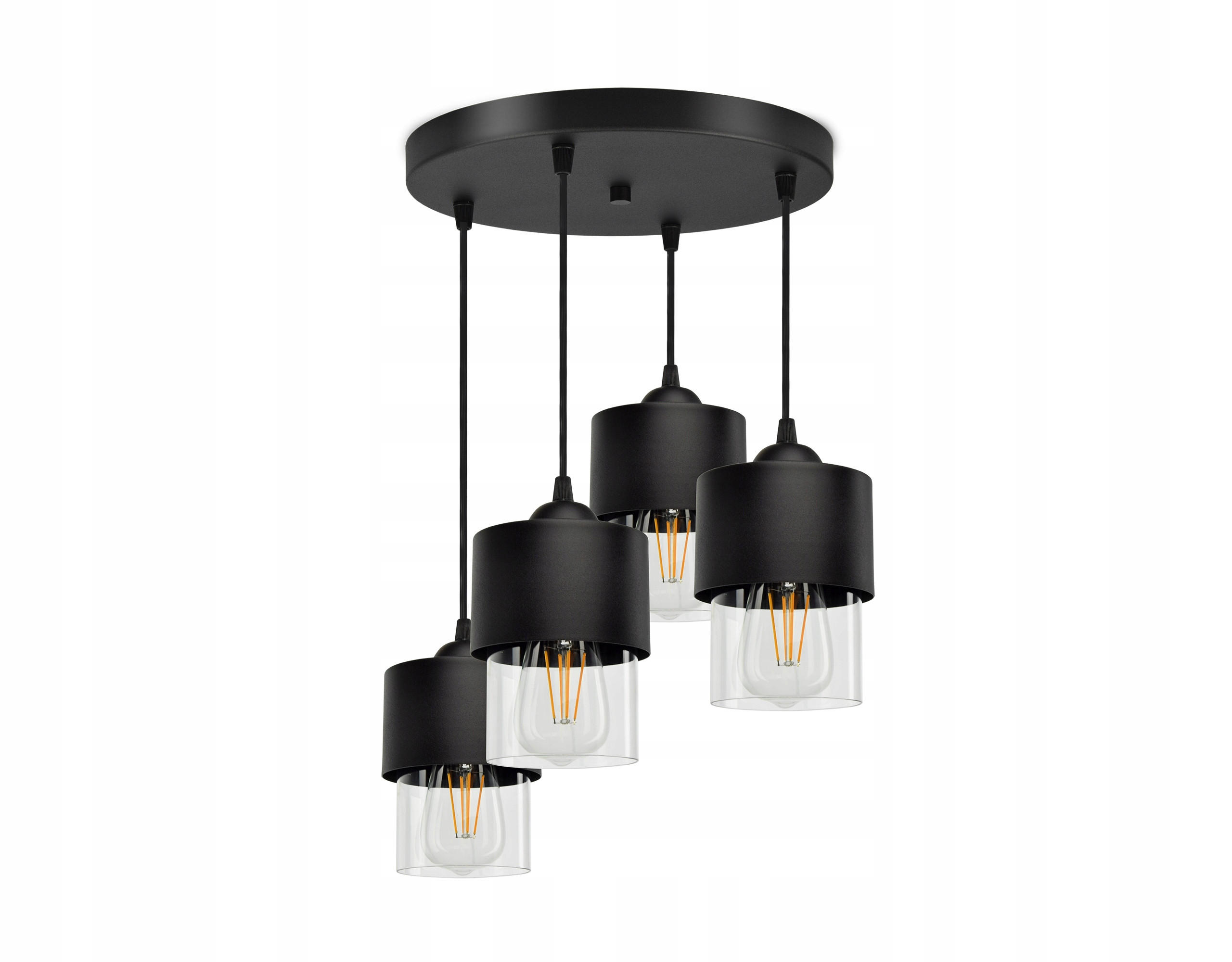 PENDELLEUCHTE Hege - Transparent/Schwarz, Glas/Metall (35/35/70cm) - kiki design