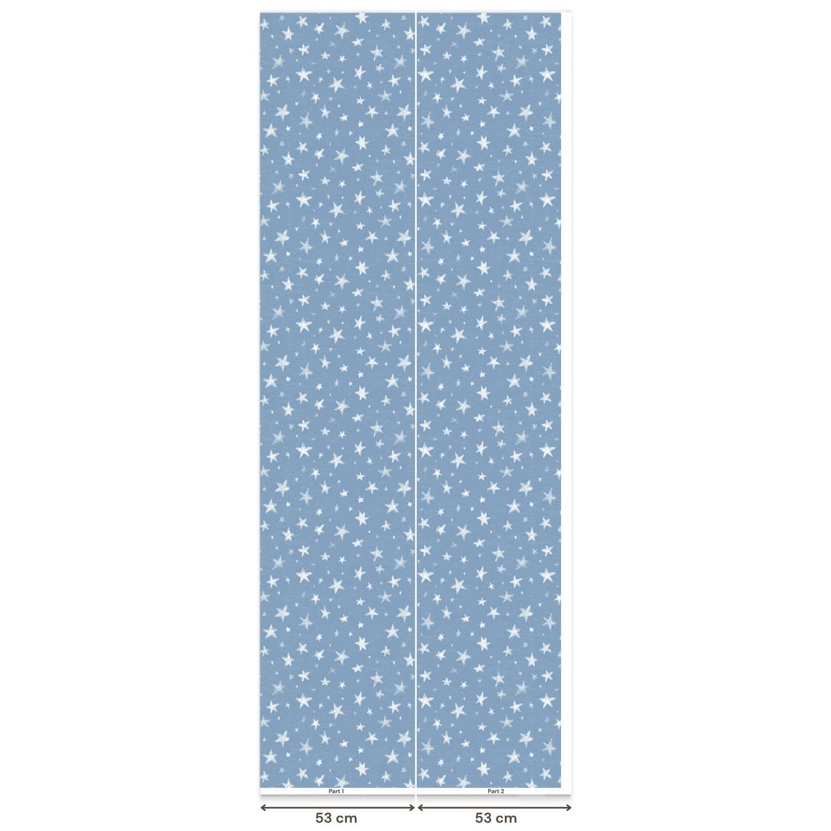 KINDERTAPETE - Sterne - Muster - Blau - 100x240 cm - Hellblau, Papier (100/240cm) - OnlyWow