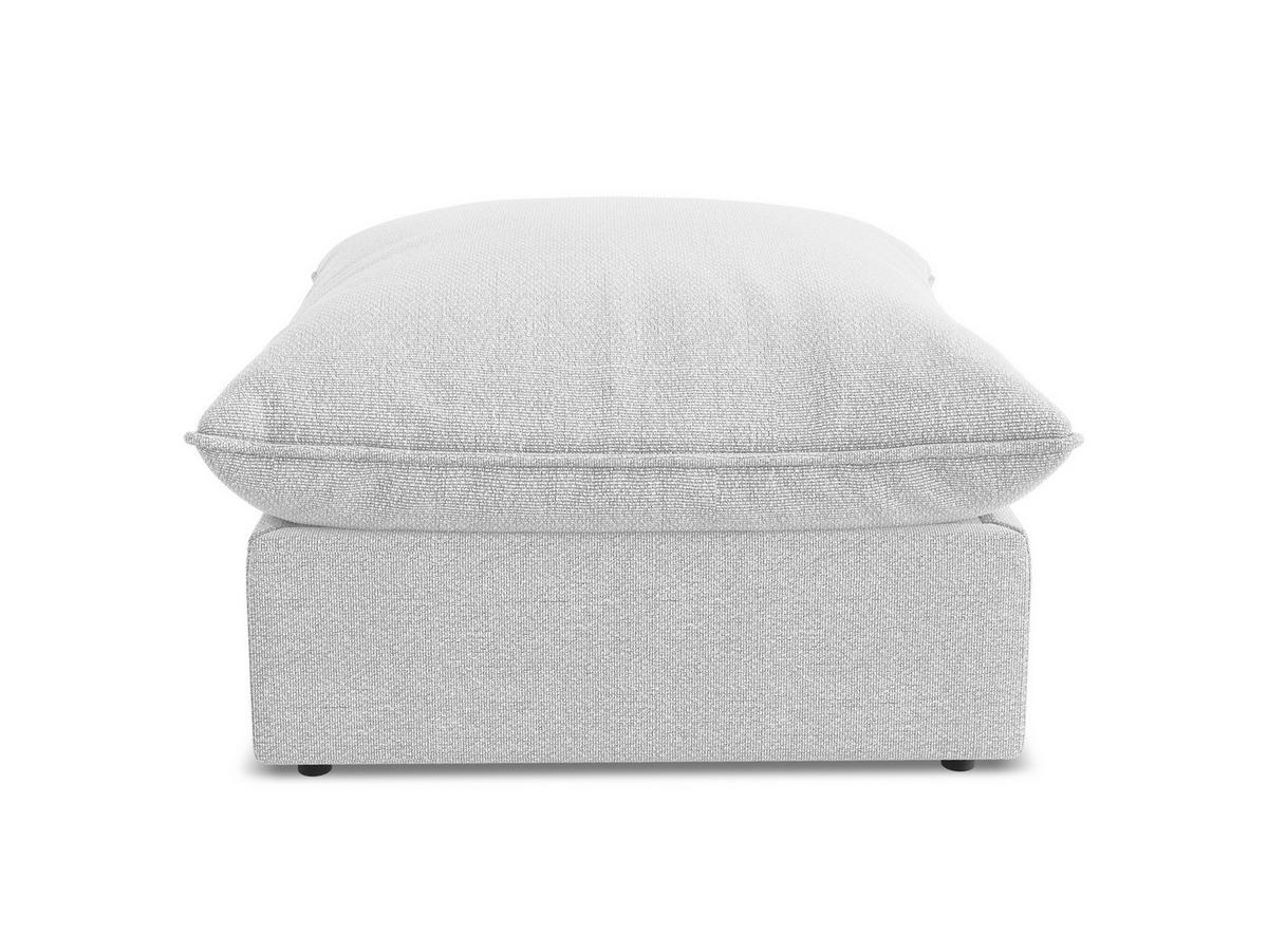 POUF Bouclé Stoff Grau - Silberfarben/Schwarz, Holzwerkstoff/Kunststoff (75/45/75cm) - Makamii