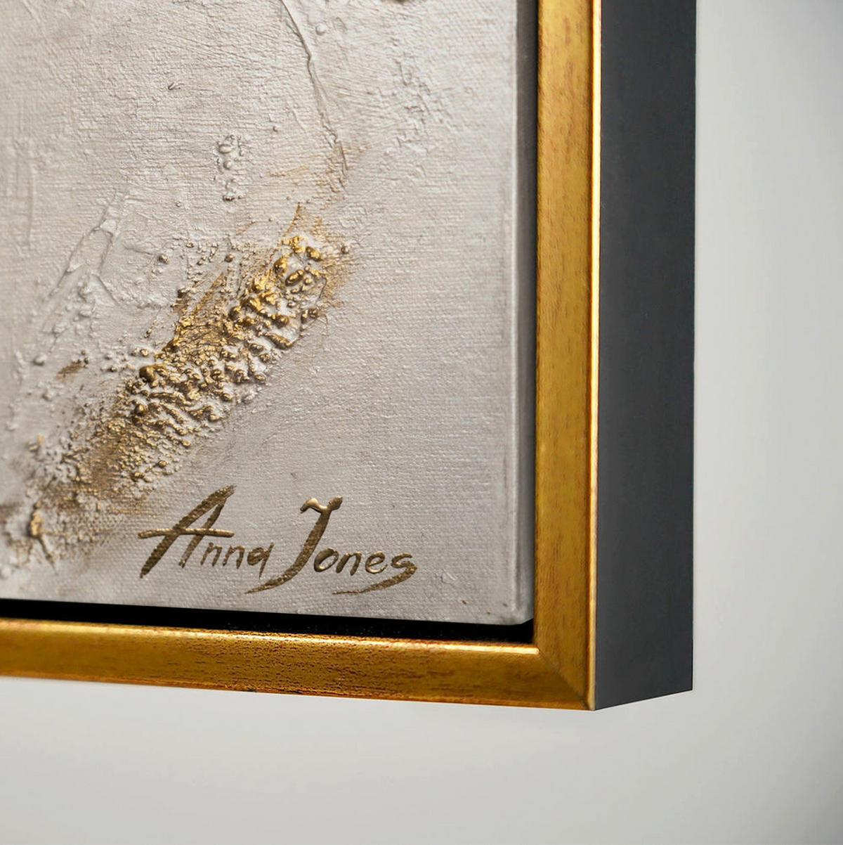 GEMÄLDE Baum des Reichtums und des Wohlstands Schattenfugenrahmen Schwarz-Gold 120x80 cm - Schwarz Hochglanz, Holz (120/80cm) - YS-art gallery