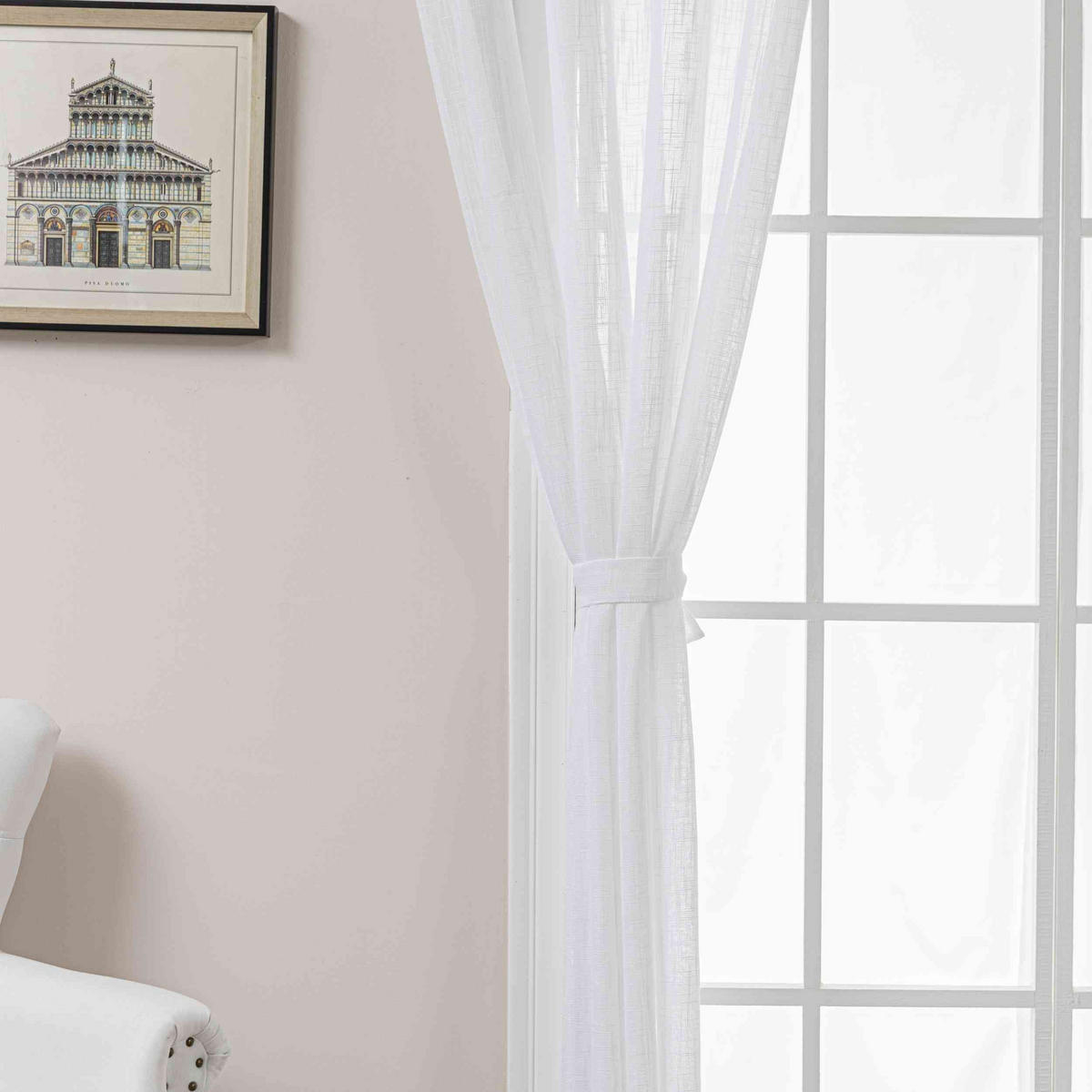 GARDINE SEOUL HxB 245x140 cm Weiß - Weiß, Textil (140/245cm) - Gardinenbox