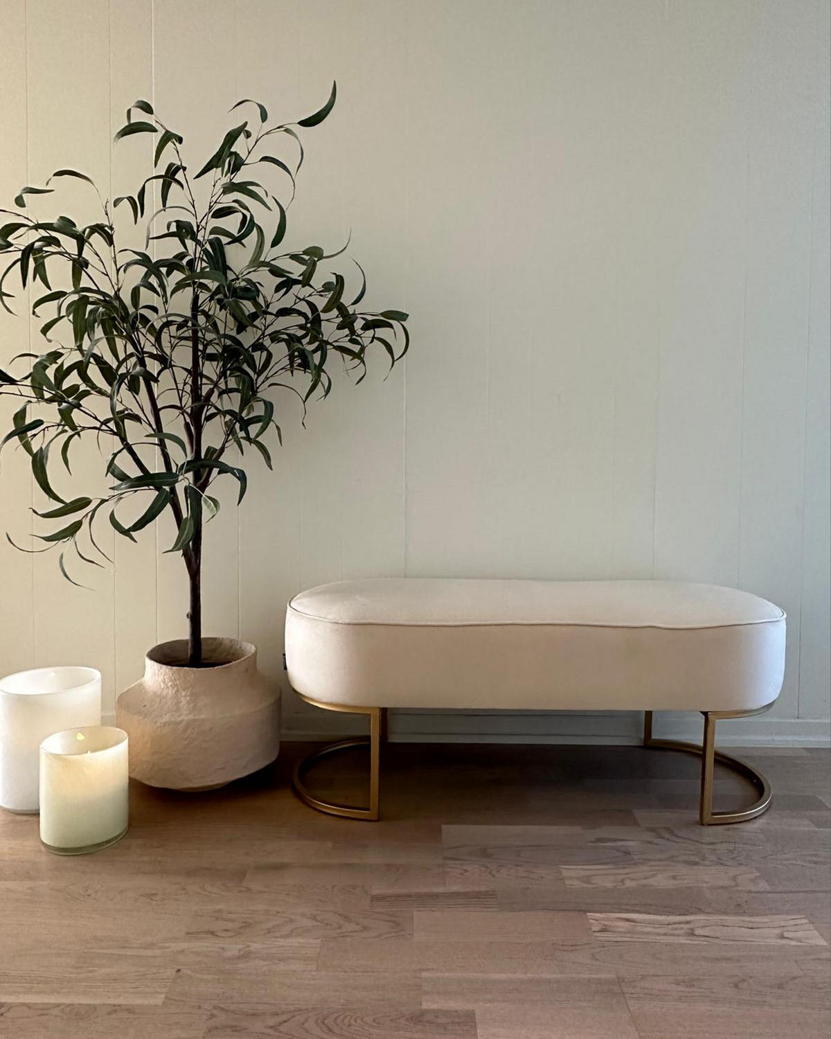BETTBANK Milry 40/104/40 cm - Beige, Kunststoff/Textil (104/40/40cm) - Beliani