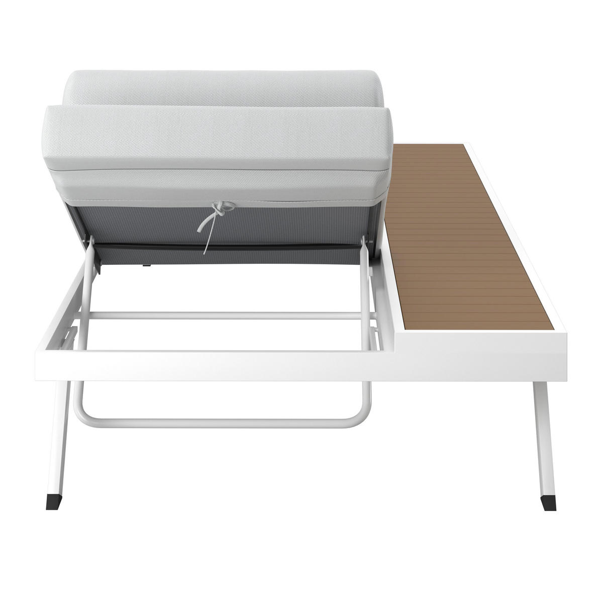 GARTENLIEGE Avolina Steingrau Outdoorstoff/Metall - Hellgrau, Metall (1/30/86cm)