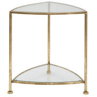 BEISTELLTISCH dreieckig, Gold - Goldfarben, Metall (45/45/50cm) - Mauro Ferretti