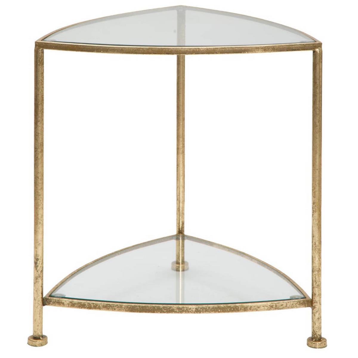 BEISTELLTISCH dreieckig, Gold - Goldfarben, Metall (45/45/50cm) - Mauro Ferretti