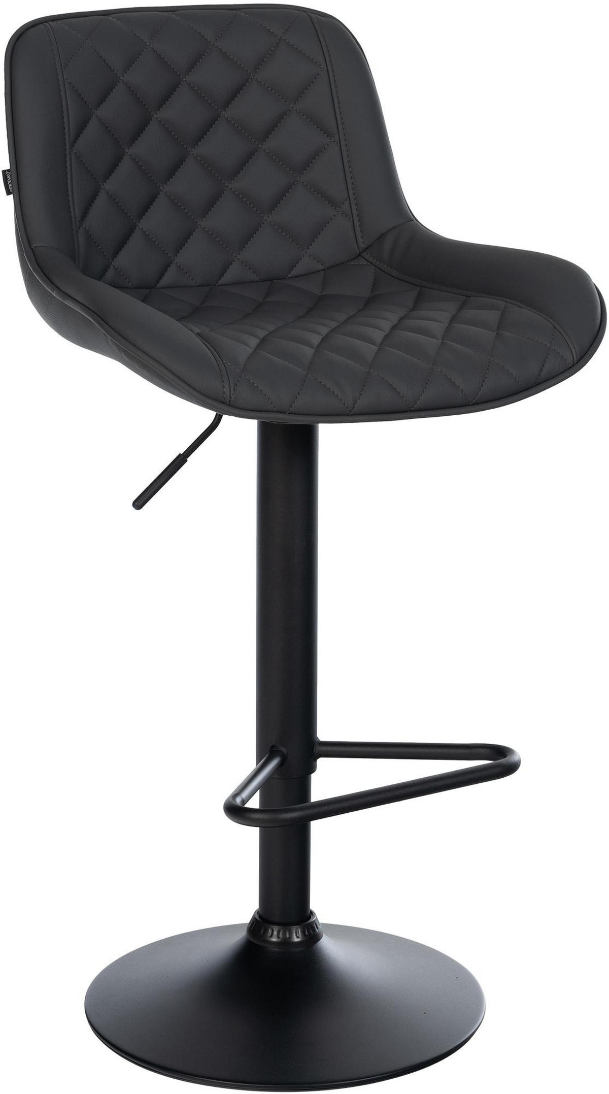 BARHOCKER Lederlook Schwarz - Schwarz, Textil/Metall (50/84/52cm) - CLP
