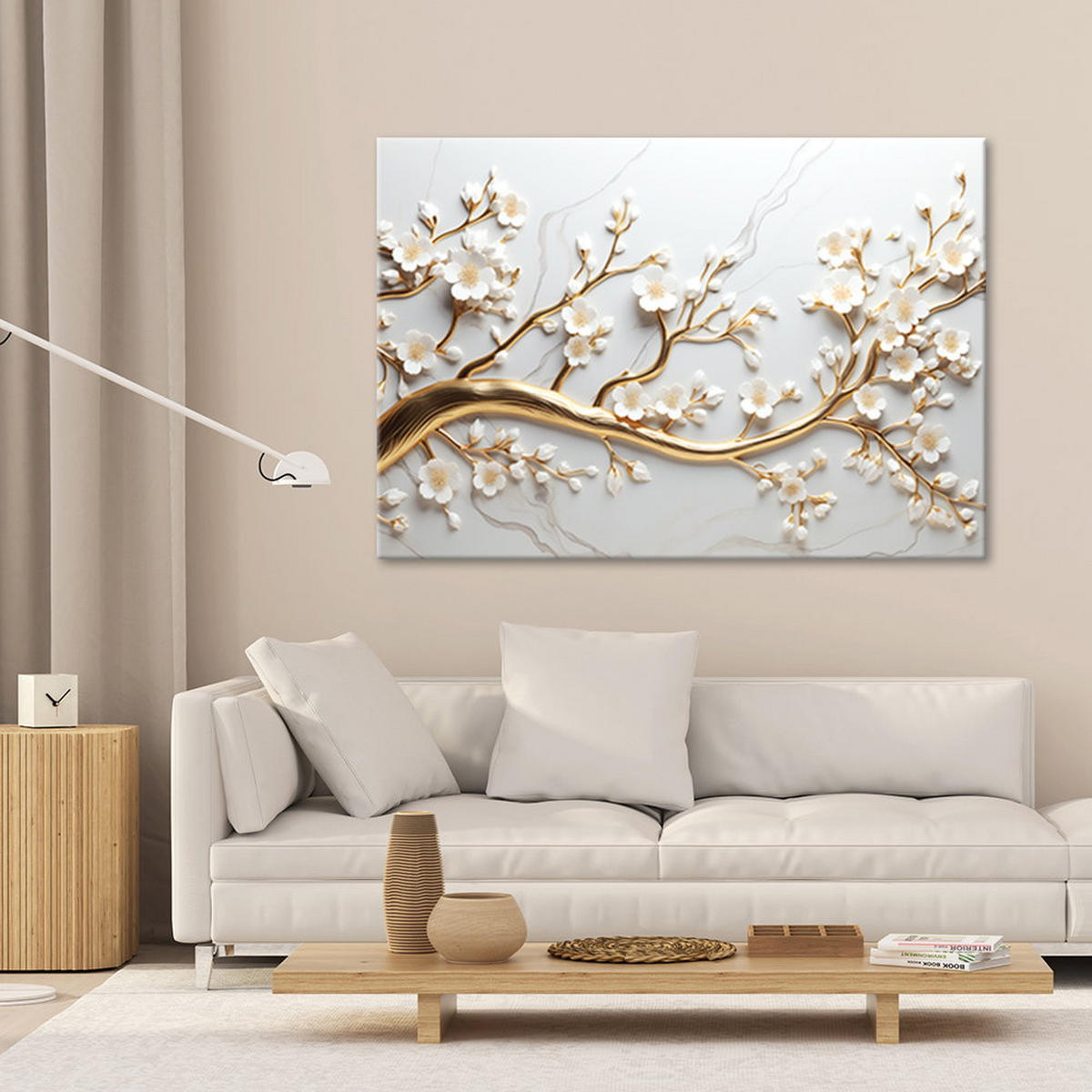 KUNSTDRUCK Gold 90/60 cm - Goldfarben, Textil (90/60cm) - KUNSTLOFT