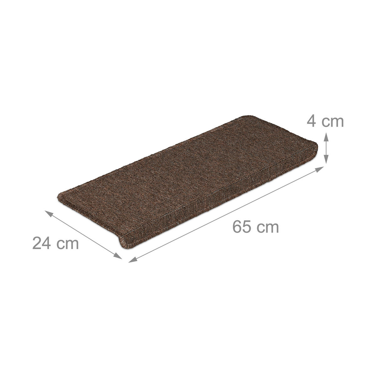 15XSTUFENMATTEN - Dunkelbraun, Kunststoff (24/65/4cm) - Relaxdays