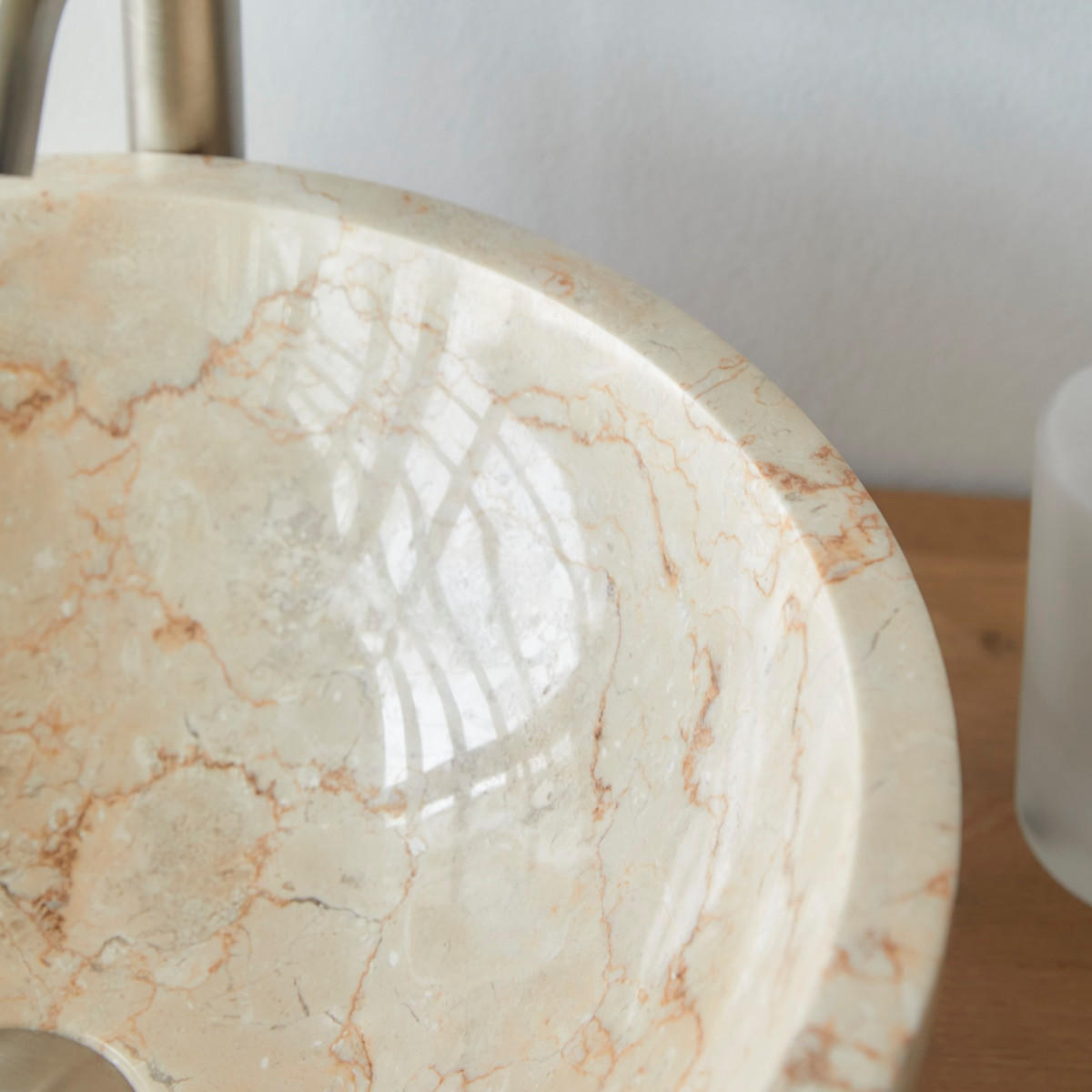 WASCHBECKEN Ibyza Beige aus Marmor - Beige, Stein (40/15/40cm) - Tikamoon