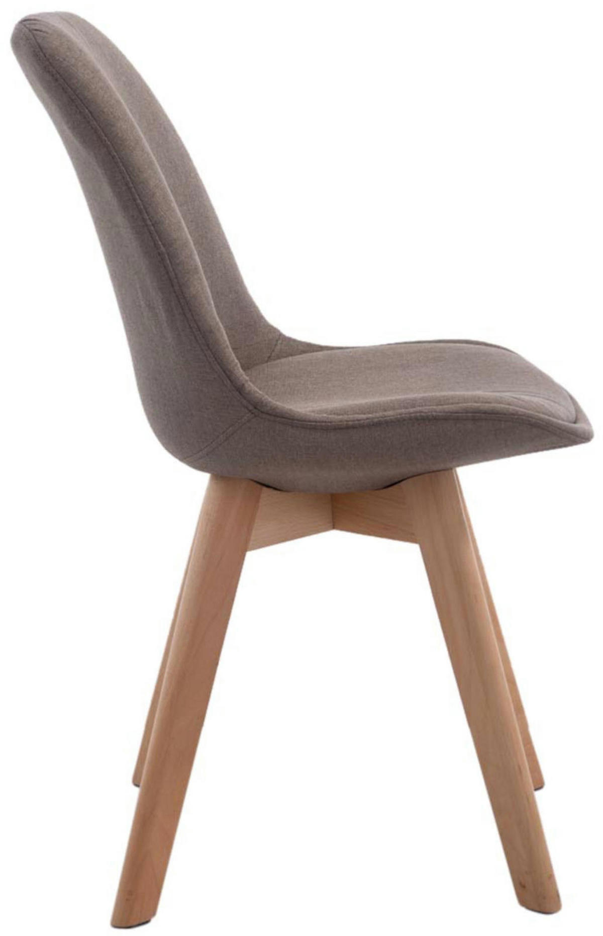 STUHL 4er Set Stoff taupe - Taupe/Eukalyptusholzfarben, Holz/Textil (48/84/55cm) - CLP