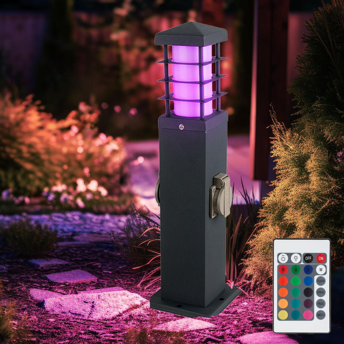 LED WEGELEUCHTE Edelstahl Anthrazit - Anthrazit, Metall (12.4/12.4/45cm)