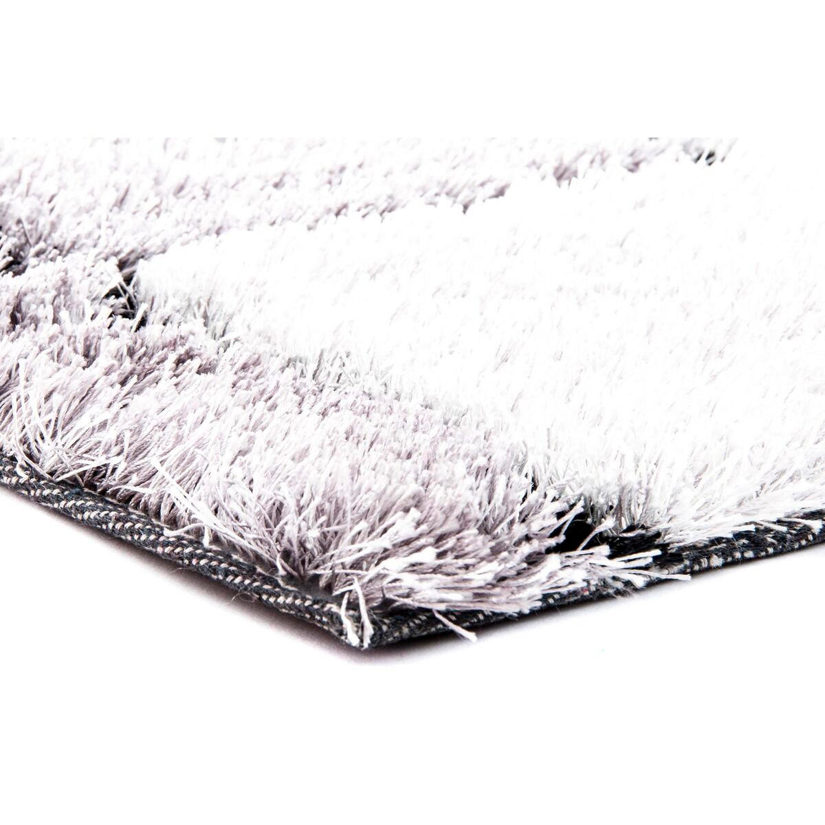 TEPPICH 160 x 230 x 2 cm Schwarz Polyester Weiß Kariert - Weiß, Kunststoff (160/230cm) - DKD Home Decor