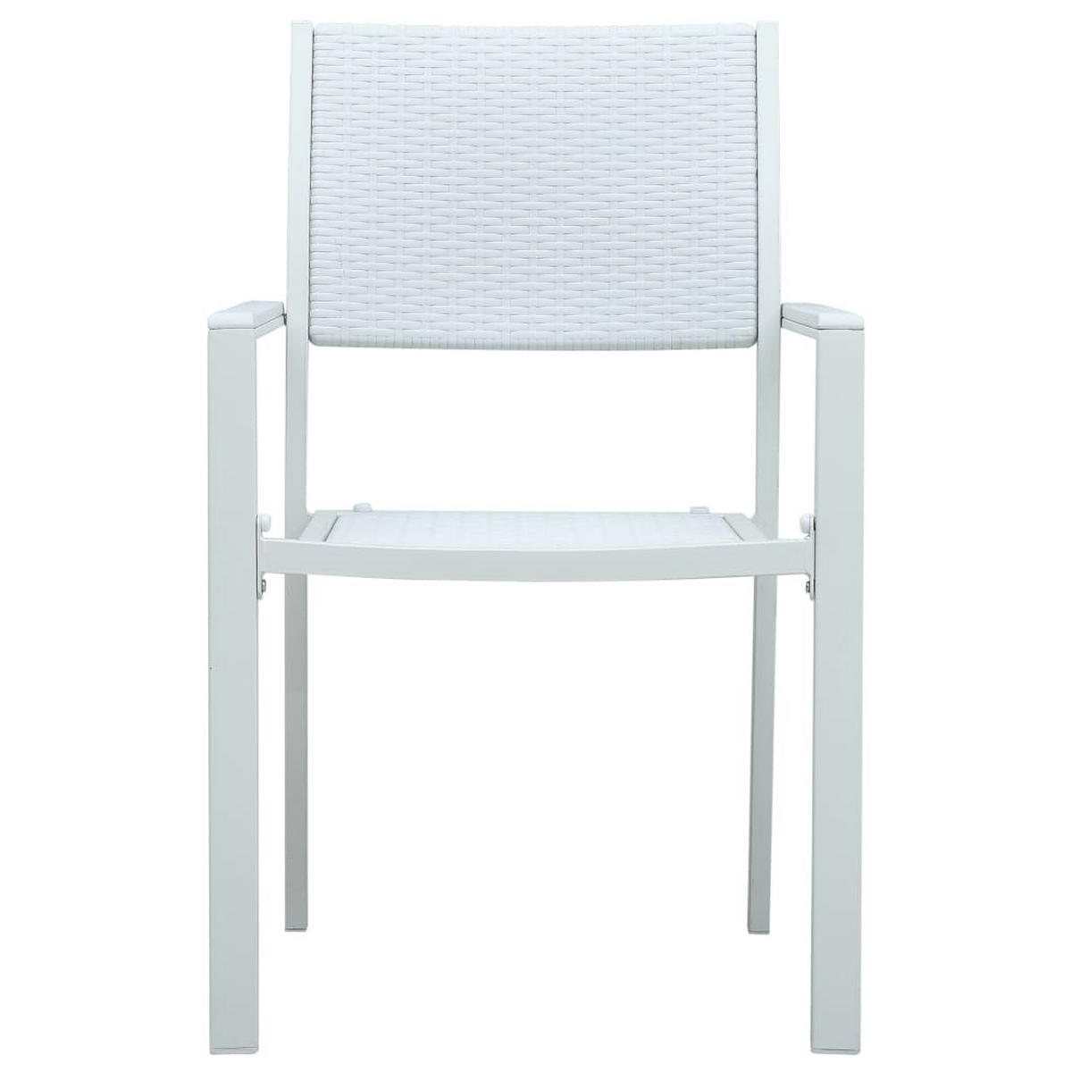 GARTENSTÜHLE 4 Stk. Weiß Kunststoff Rattan-Optik - Weiß, Kunststoff (58.5/88.5/53.5cm) - furnicato