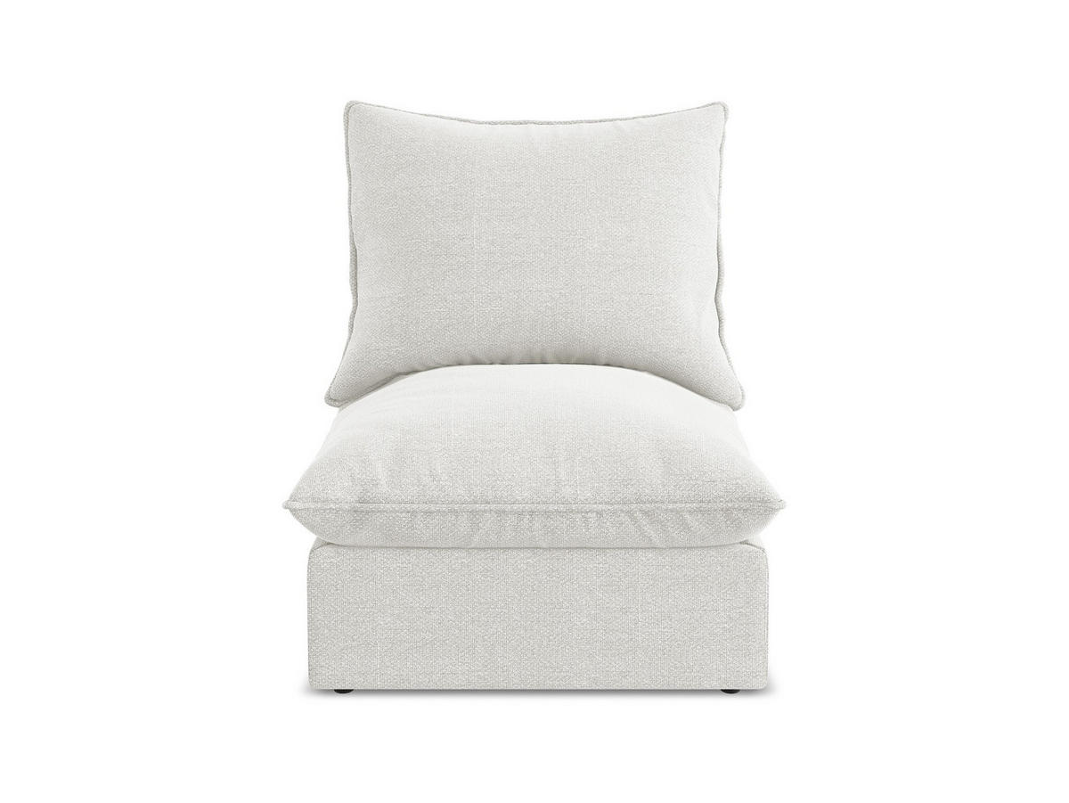 SOFAELEMENT Bouclé Stoff Weiß - Schwarz/Weiß, Holzwerkstoff/Kunststoff (75/77/90cm) - Makamii