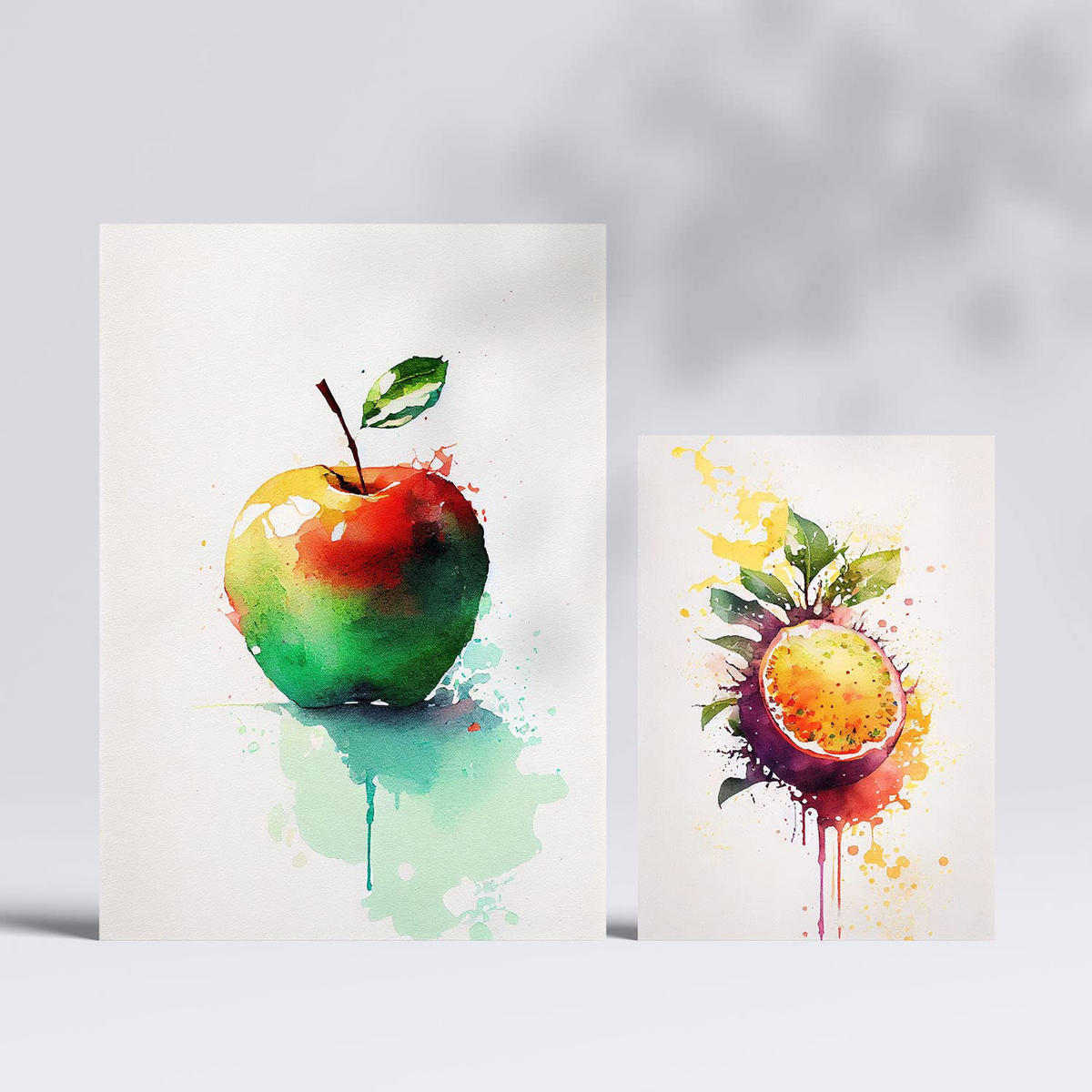 POSTER Set Mit 6 Regenbogenfrüchte Plakate Von Obst, Gemüse Im Aquarell Kunst A3 & A4 Rahmenlos - Klar, Papier (29/3cm) - Nacnic