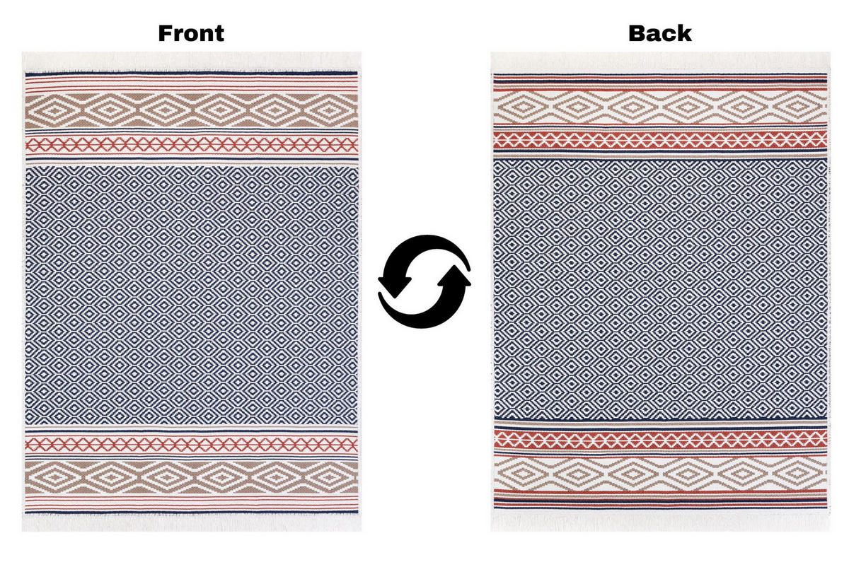 TEPPICH AZTECA Grau Rot 160/230 cm - Rot/Grau, Naturmaterialien (160/230cm) - Tapiso